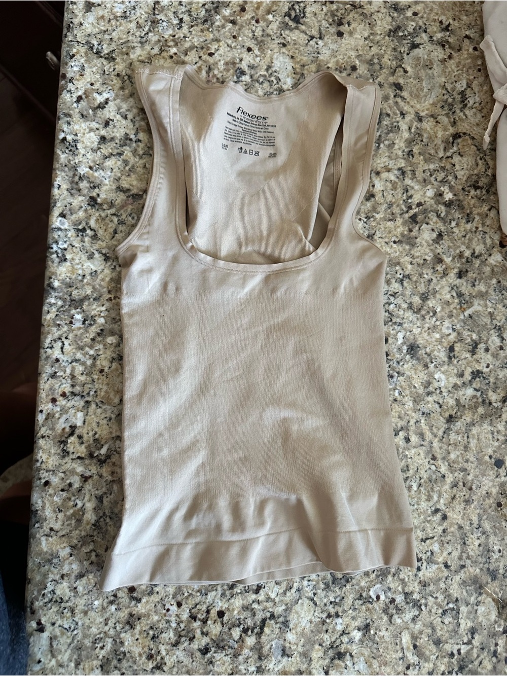 Flexees Women's Seamless Scoop Neck Tank Top Shapewear in Light Beige